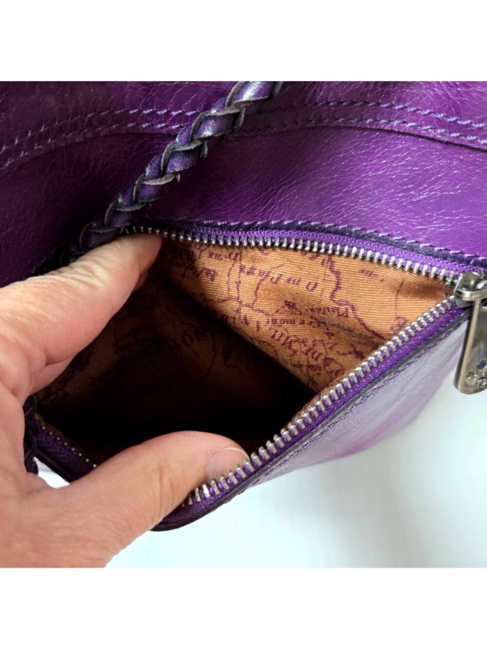 Patricia Nash Purse Purple Discovery Woven Iverna Bucket Shoulder Bag Plum Jam - Picture 13 of 16